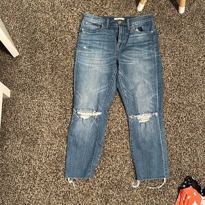 Madewell jeans size 19. Straight leg crop with raw hem